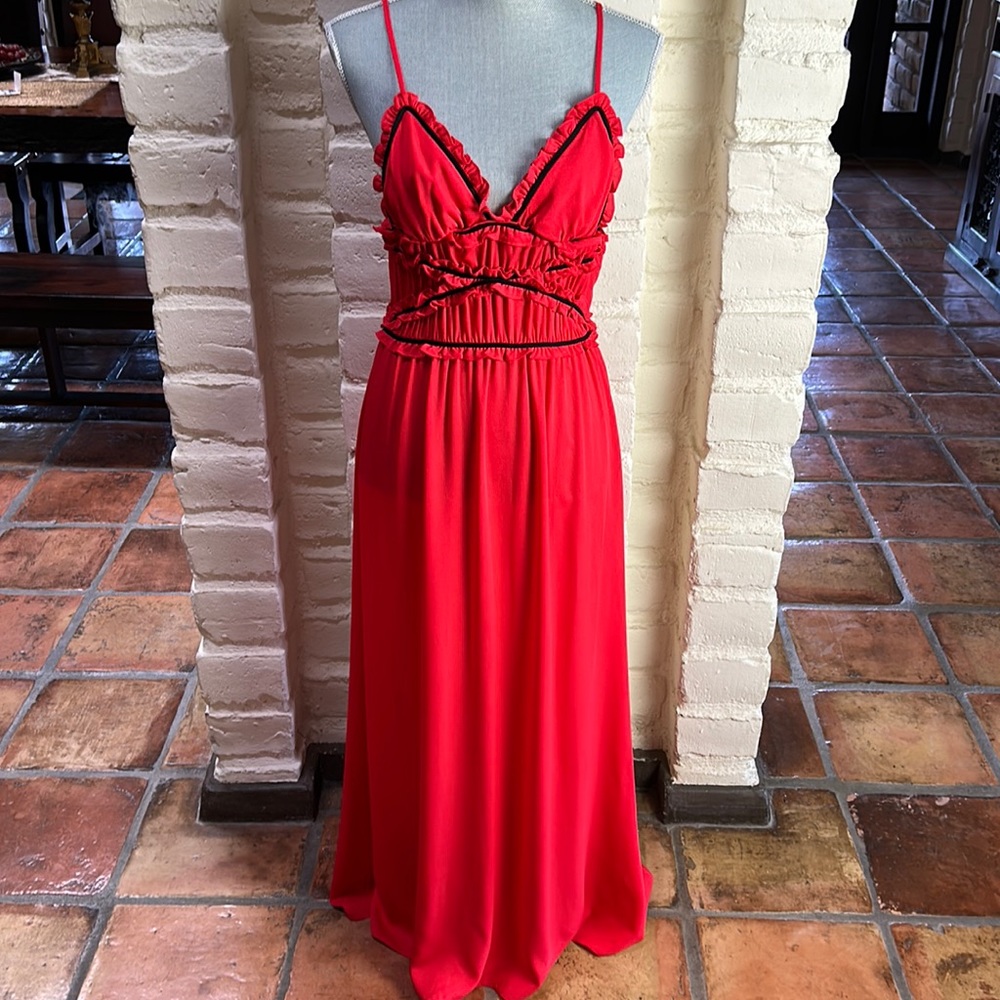 NEW with tag FLEUR DU MAL Maxi Red Dress Size 8/M